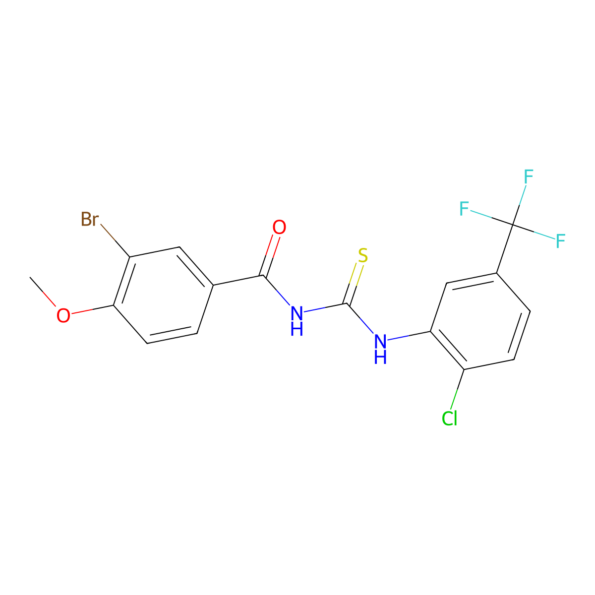 3-bromo-N-[[2-chloro-5-(trifluoromethyl)phenyl]carbamothioyl]-4-methoxybenzamide molecular structure, CAS 428459-21-6