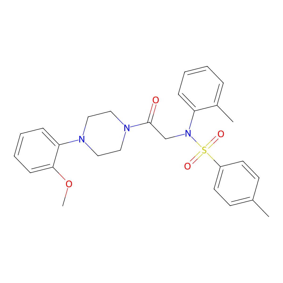 N-[2-[4-(2-methoxyphenyl)piperazin-1-yl]-2-oxoethyl]-4-methyl-N-(2-methylphenyl)benzenesulfonamide molecular structure, CAS 428459-23-8