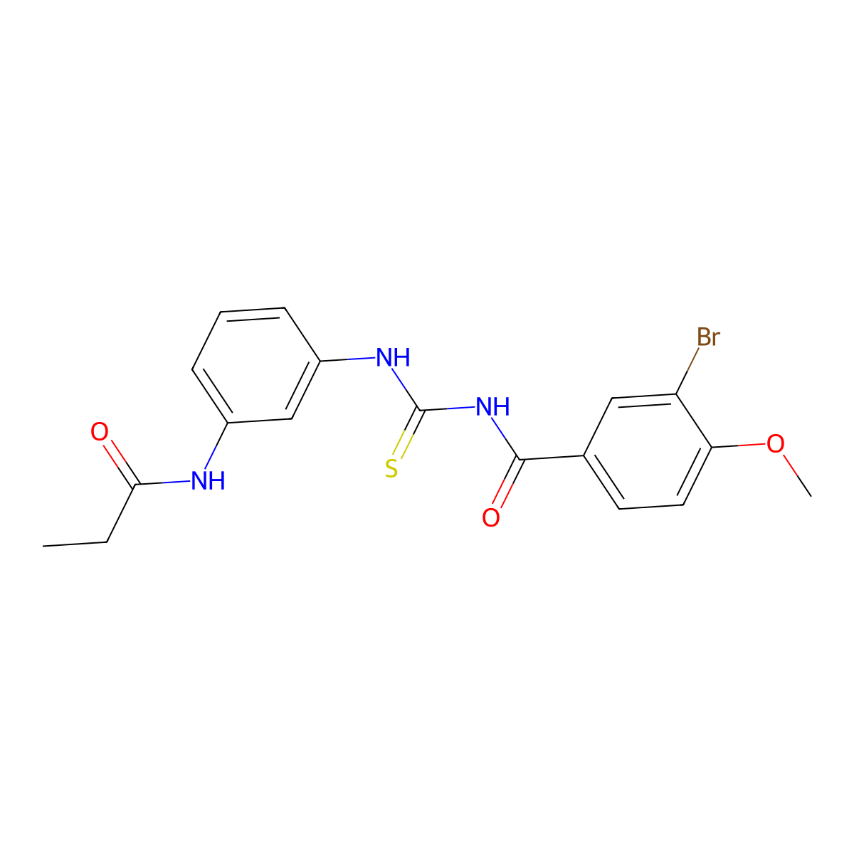 3-bromo-4-methoxy-N-{[3-(propanoylamino)phenyl]carbamothioyl}benzamide molecular structure, CAS 428459-35-2