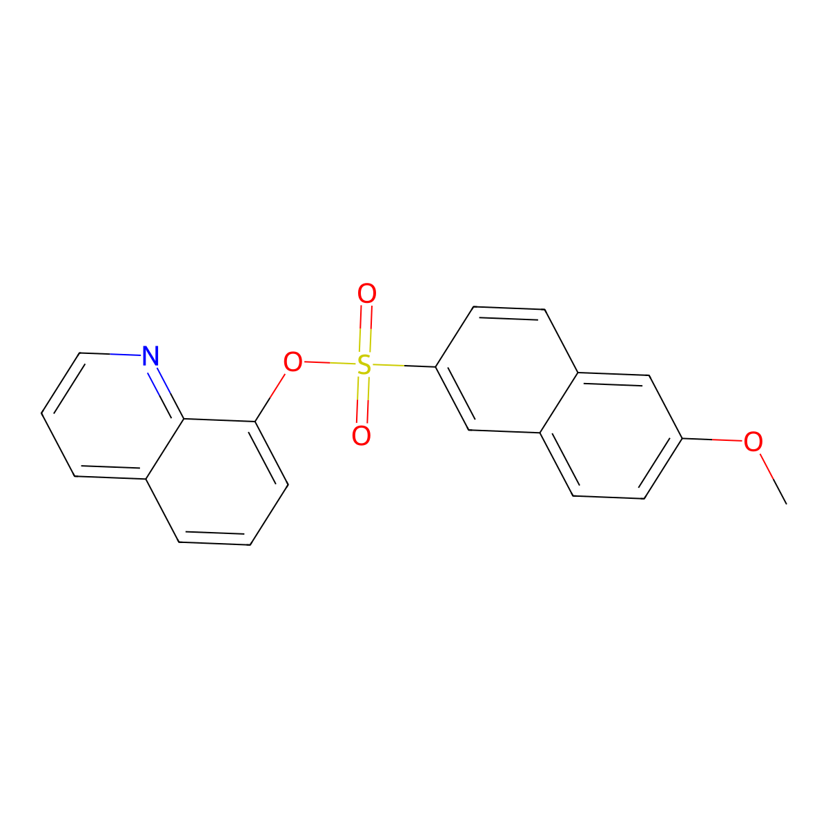 Quinolin-8-yl 6-methoxynaphthalene-2-sulfonate molecular structure, CAS 428459-44-3
