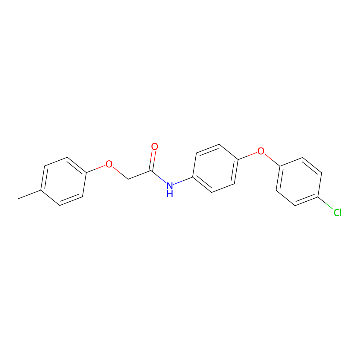 N-[4-(4-chlorophenoxy)phenyl]-2-(4-methylphenoxy)acetamide molecular structure, CAS 428459-83-0