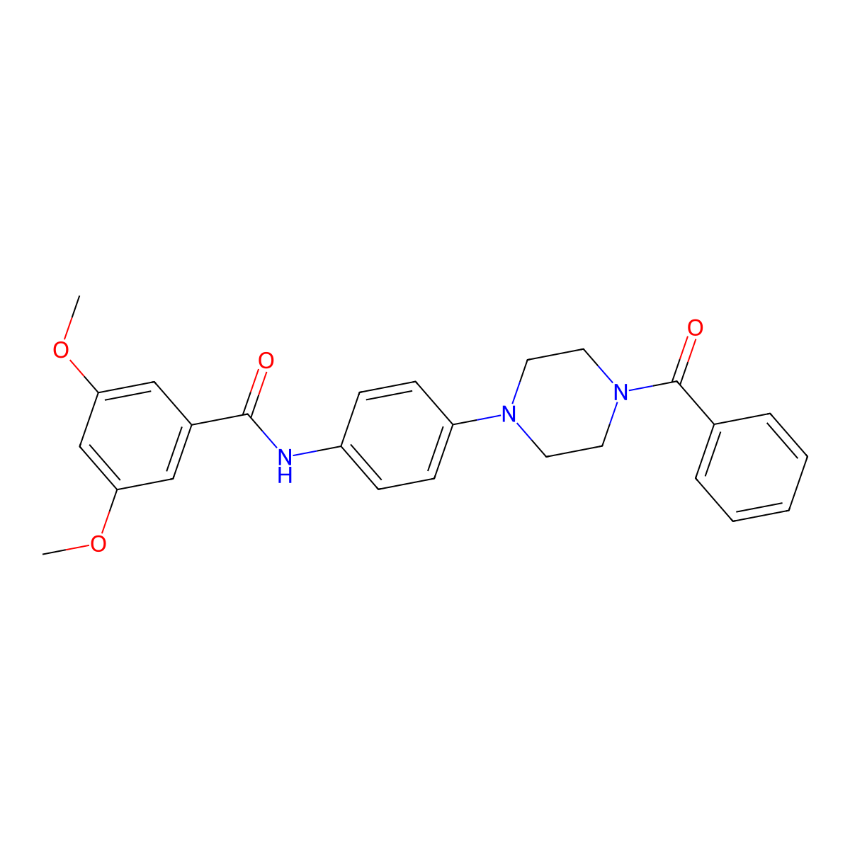 N-[4-(4-benzoylpiperazin-1-yl)phenyl]-3,5-dimethoxybenzamide molecular structure, CAS 428459-84-1
