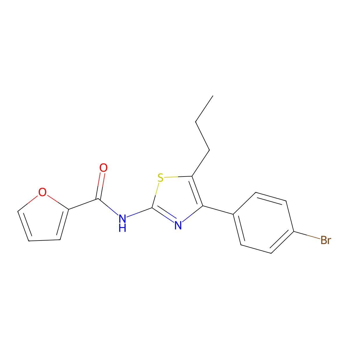 N-[4-(4-bromophenyl)-5-propyl-1,3-thiazol-2-yl]furan-2-carboxamide molecular structure, CAS 428459-92-1