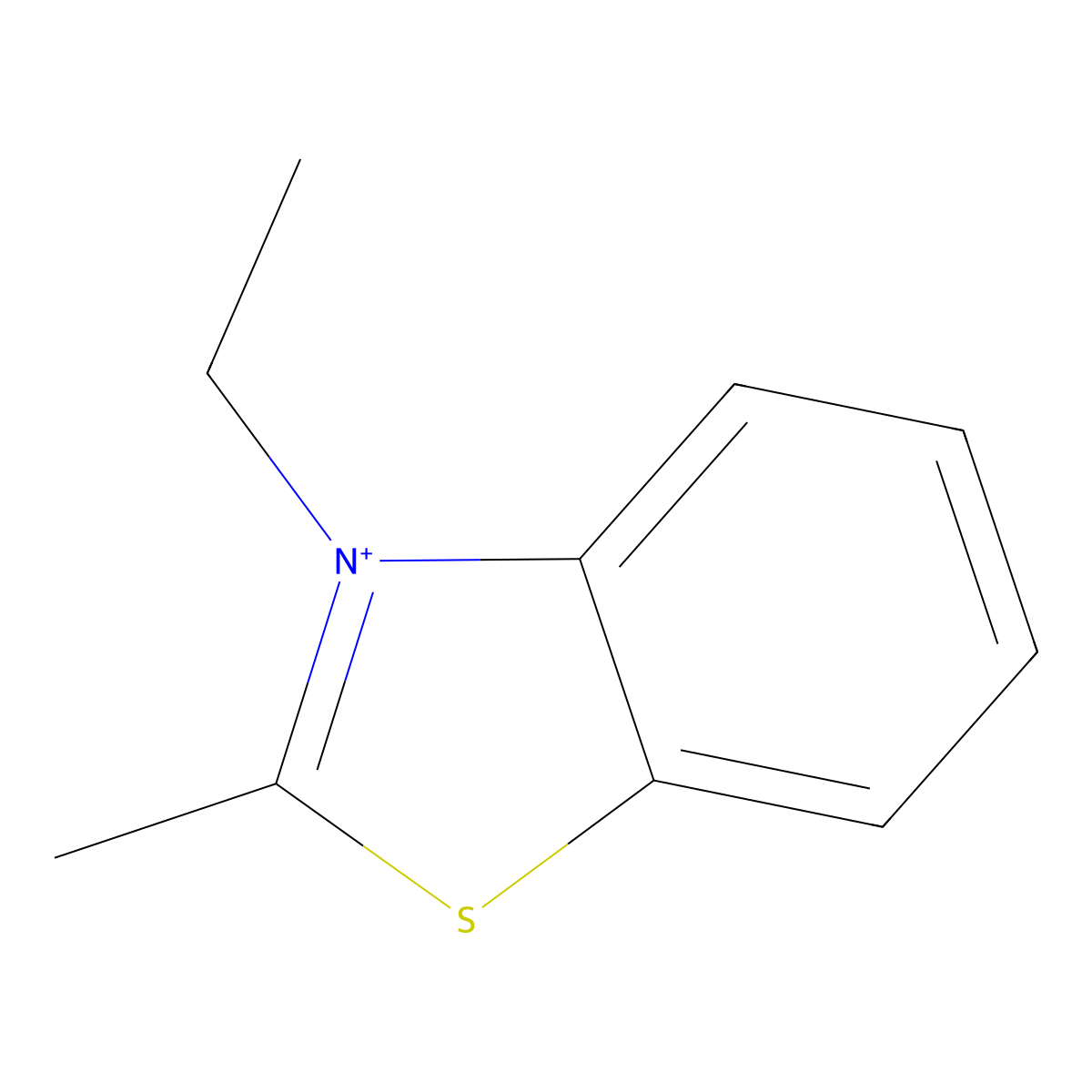 3-Ethyl-2-methyl-1,3-benzothiazol-3-ium molecular structure, CAS 42846-15-1