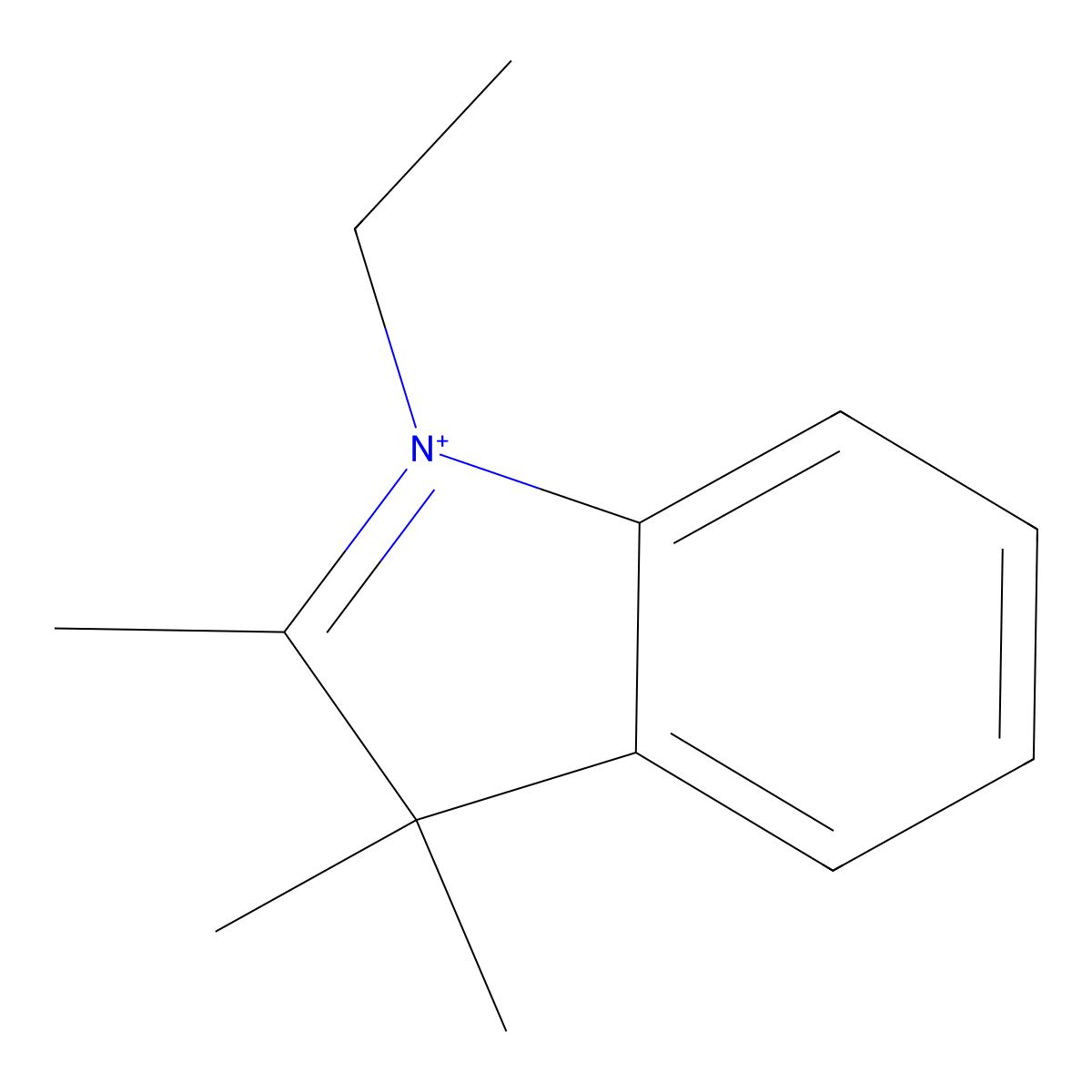 1-ethyl-2,3,3-trimethyl-3H-indolium molecular structure, CAS 42846-17-3
