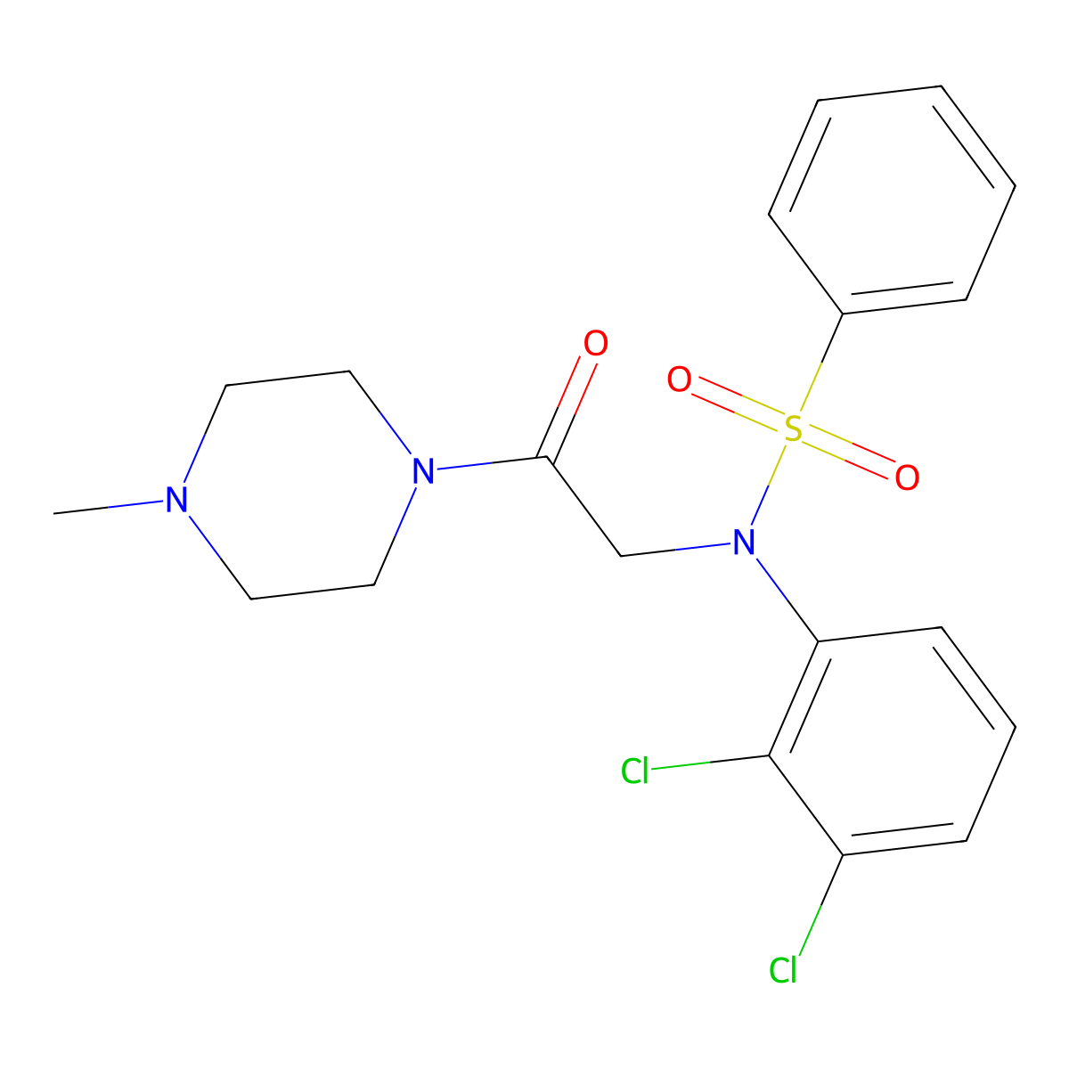 N-(2,3-dichlorophenyl)-N-[2-(4-methylpiperazin-1-yl)-2-oxoethyl]benzenesulfonamide molecular structure, CAS 428460-01-9