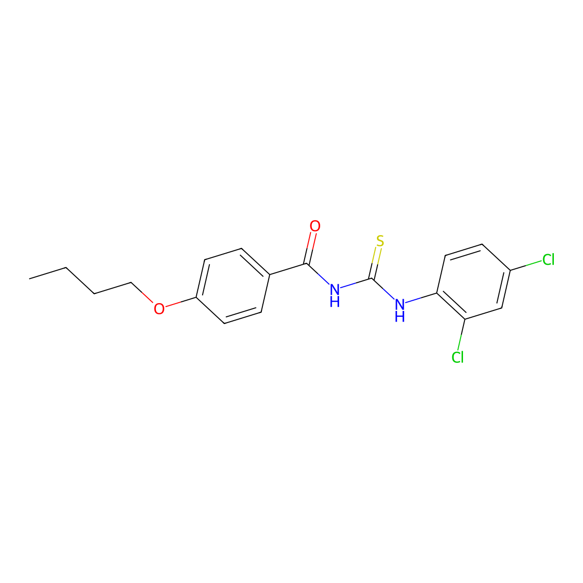 4-butoxy-N-[(2,4-dichlorophenyl)carbamothioyl]benzamide molecular structure, CAS 428460-25-7
