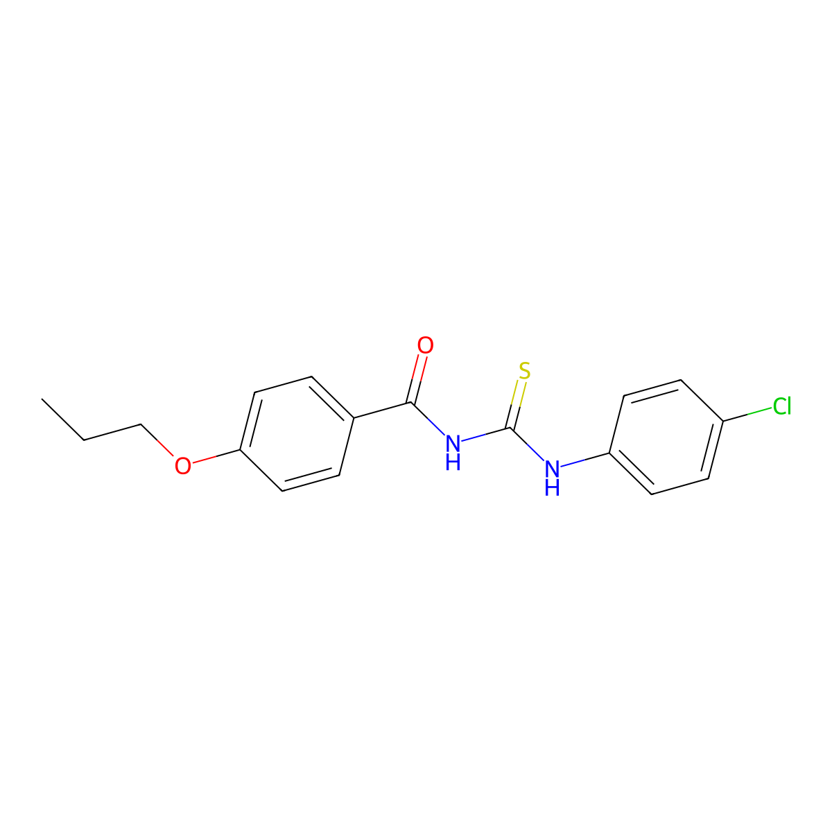 N-[(4-chlorophenyl)carbamothioyl]-4-propoxybenzamide molecular structure, CAS 428460-73-5