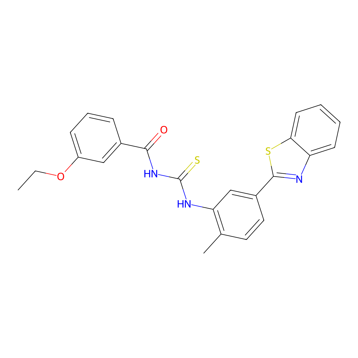 N-[[5-(1,3-benzothiazol-2-yl)-2-methylphenyl]carbamothioyl]-3-ethoxybenzamide molecular structure, CAS 428460-94-0