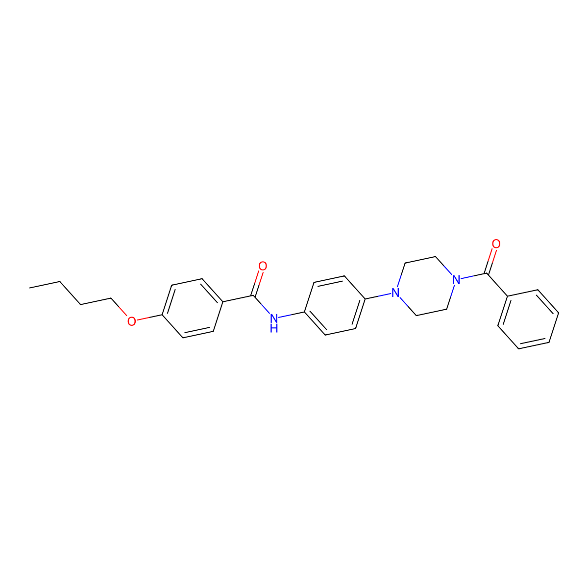N-[4-(4-benzoylpiperazin-1-yl)phenyl]-4-butoxybenzamide molecular structure, CAS 428461-11-4