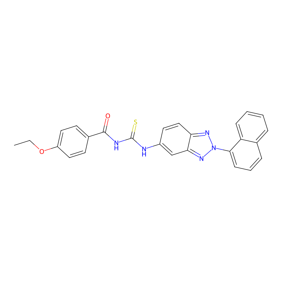 4-ethoxy-N-[(2-naphthalen-1-ylbenzotriazol-5-yl)carbamothioyl]benzamide molecular structure, CAS 428461-42-1