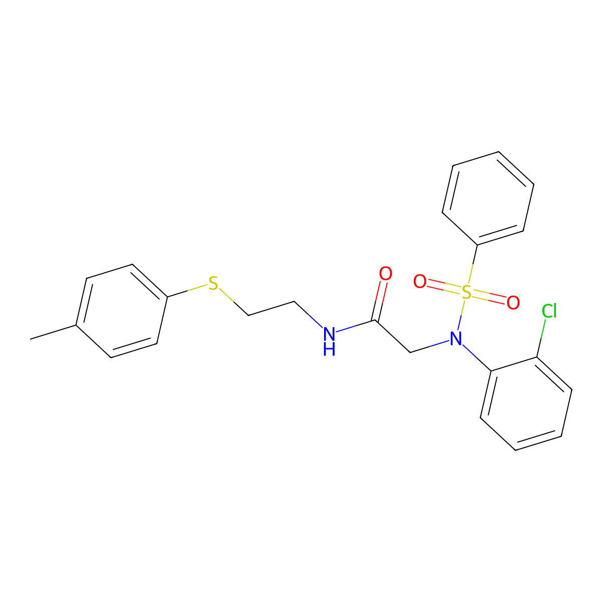 2-[N-(benzenesulfonyl)-2-chloroanilino]-N-[2-(4-methylphenyl)sulfanylethyl]acetamide molecular structure, CAS 428461-56-7