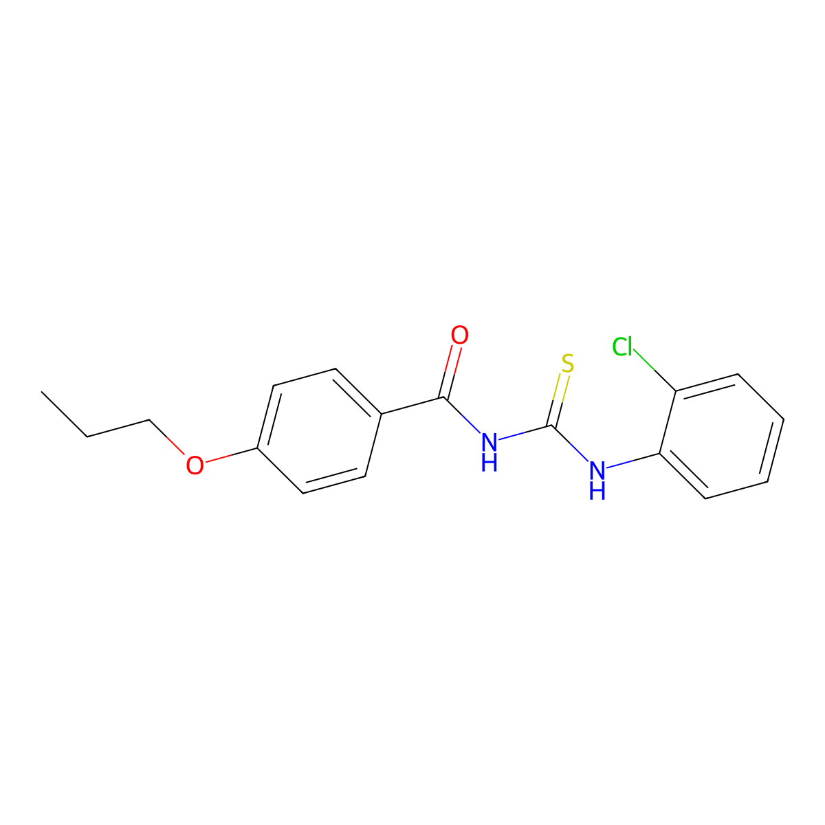 N-[(2-chlorophenyl)carbamothioyl]-4-propoxybenzamide molecular structure, CAS 428461-98-7
