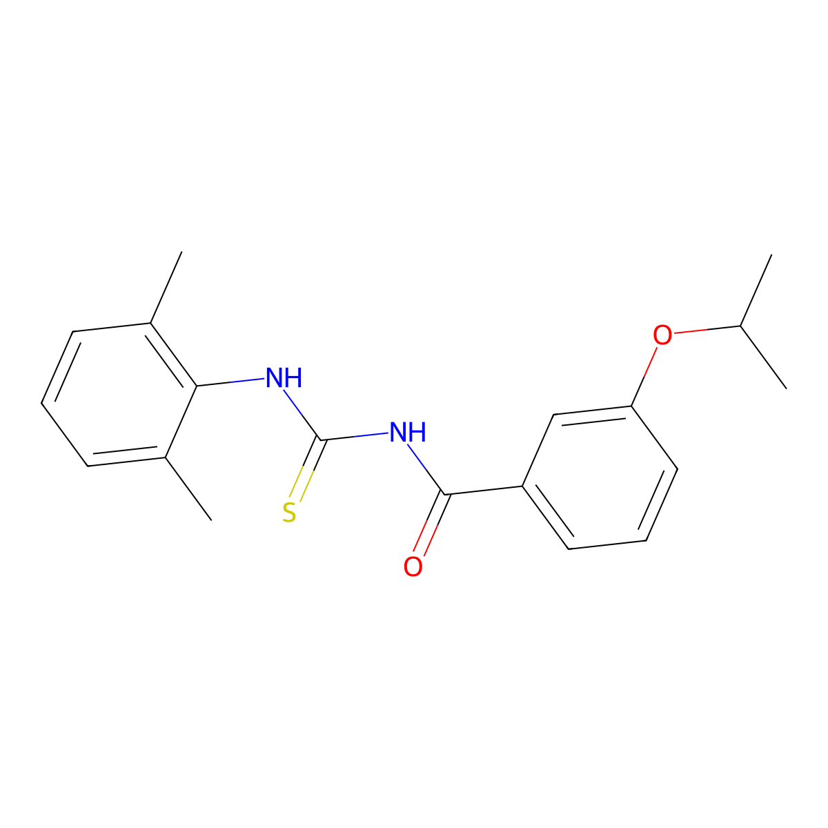 N-[(2,6-dimethylphenyl)carbamothioyl]-3-propan-2-yloxybenzamide molecular structure, CAS 428462-22-0