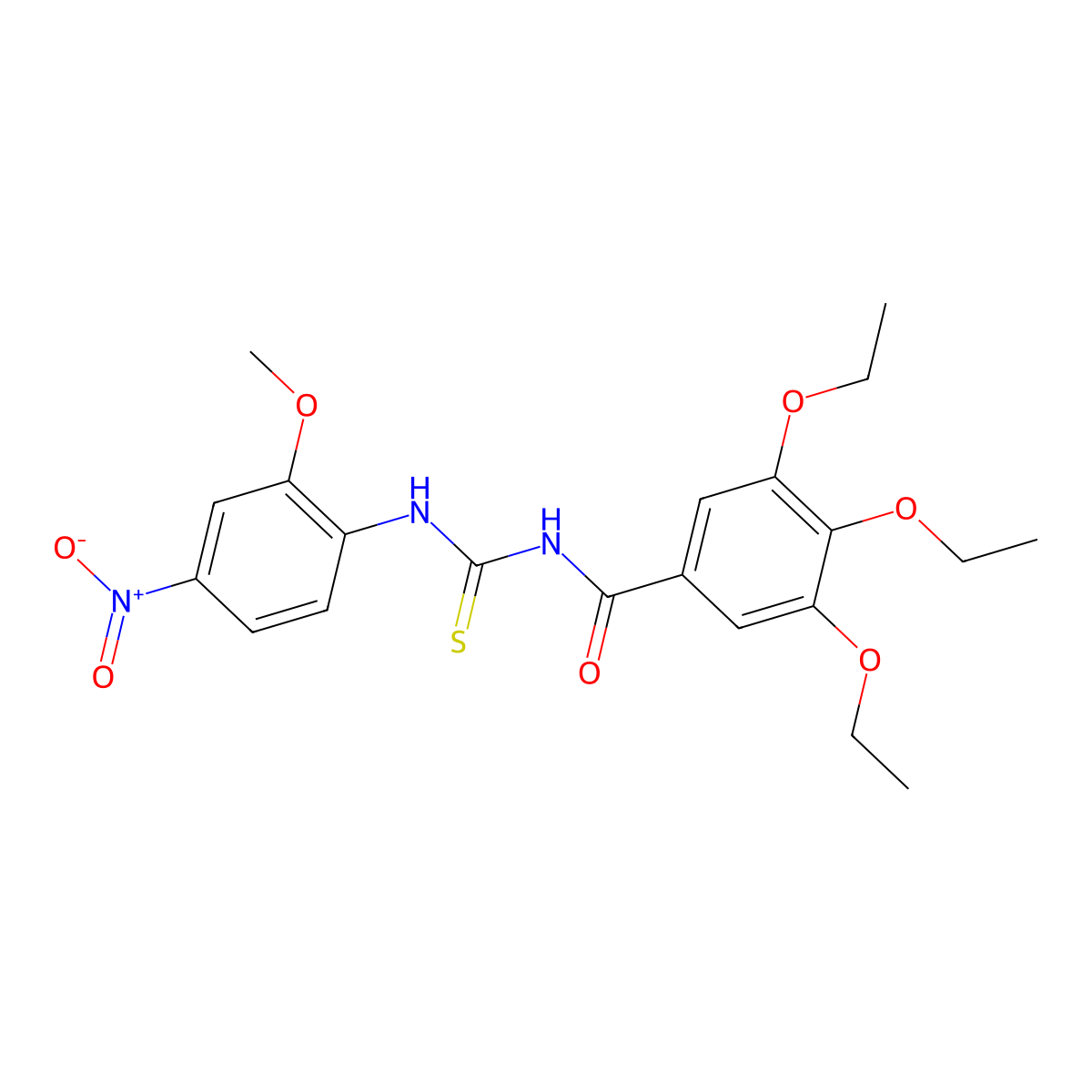 3,4,5-triethoxy-N-[(2-methoxy-4-nitrophenyl)carbamothioyl]benzamide molecular structure, CAS 428462-31-1