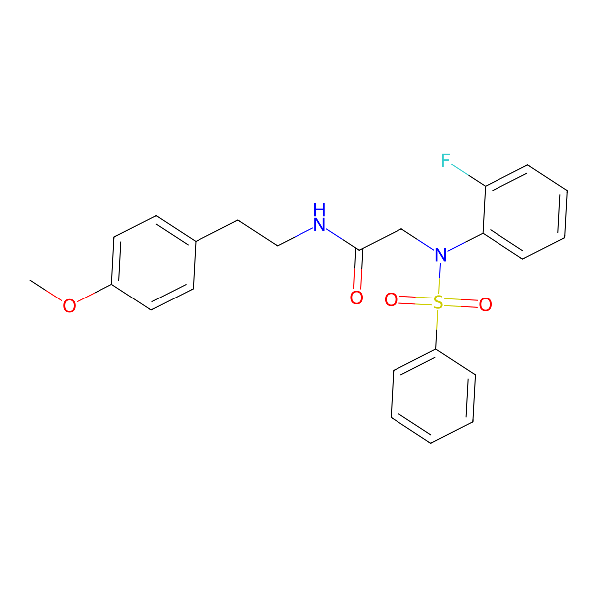 2-[N-(benzenesulfonyl)-2-fluoroanilino]-N-[2-(4-methoxyphenyl)ethyl]acetamide molecular structure, CAS 428462-33-3