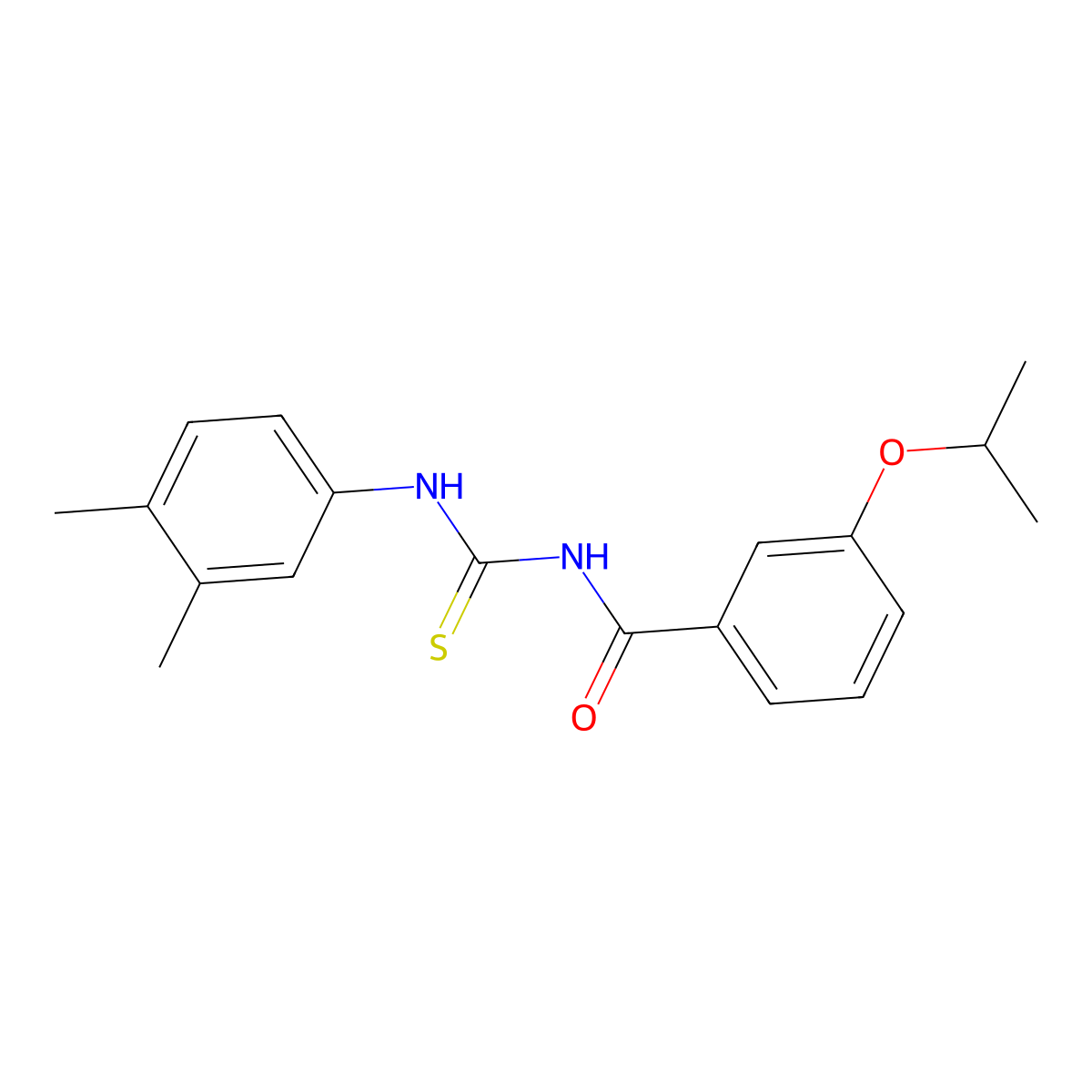 N-[(3,4-dimethylphenyl)carbamothioyl]-3-propan-2-yloxybenzamide molecular structure, CAS 428462-57-1