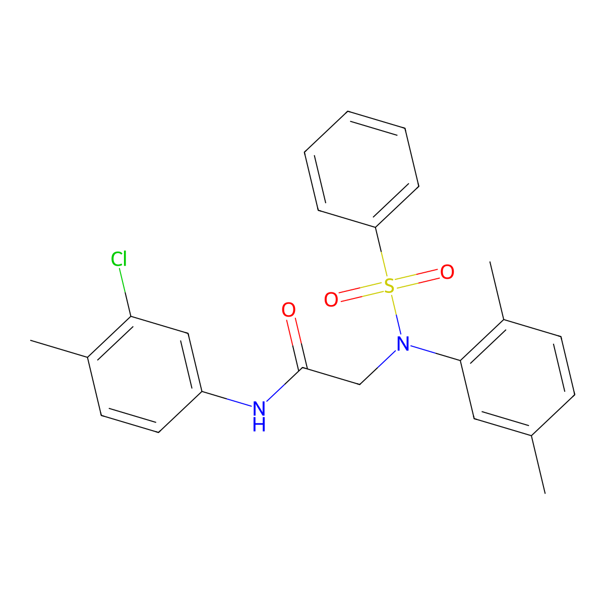 2-[N-(benzenesulfonyl)-2,5-dimethylanilino]-N-(3-chloro-4-methylphenyl)acetamide molecular structure, CAS 428462-60-6
