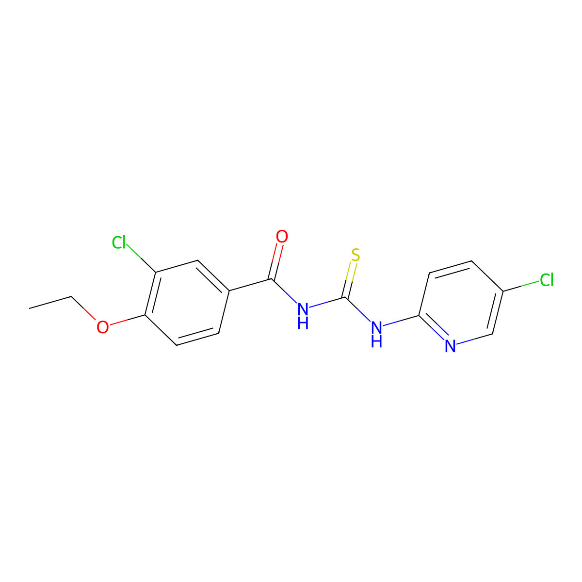 3-chloro-N-[(5-chloropyridin-2-yl)carbamothioyl]-4-ethoxybenzamide molecular structure, CAS 428462-61-7