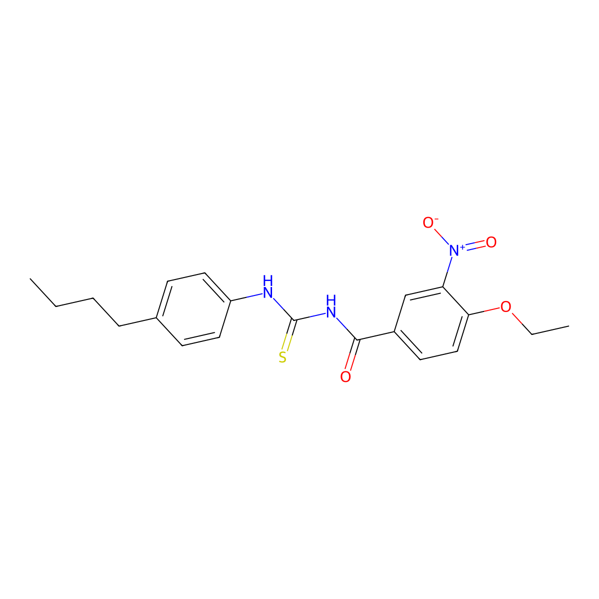 N-[(4-butylphenyl)carbamothioyl]-4-ethoxy-3-nitrobenzamide molecular structure, CAS 428462-62-8