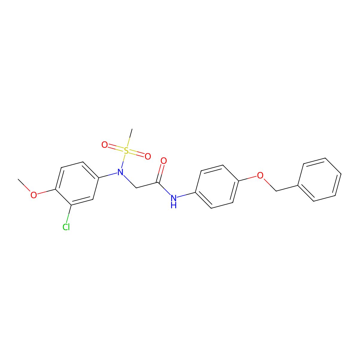 2-(3-chloro-4-methoxy-N-methylsulfonylanilino)-N-(4-phenylmethoxyphenyl)acetamide molecular structure, CAS 428462-90-2