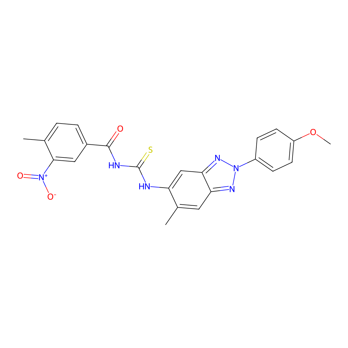 N-[[2-(4-methoxyphenyl)-6-methylbenzotriazol-5-yl]carbamothioyl]-4-methyl-3-nitrobenzamide molecular structure, CAS 428462-97-9