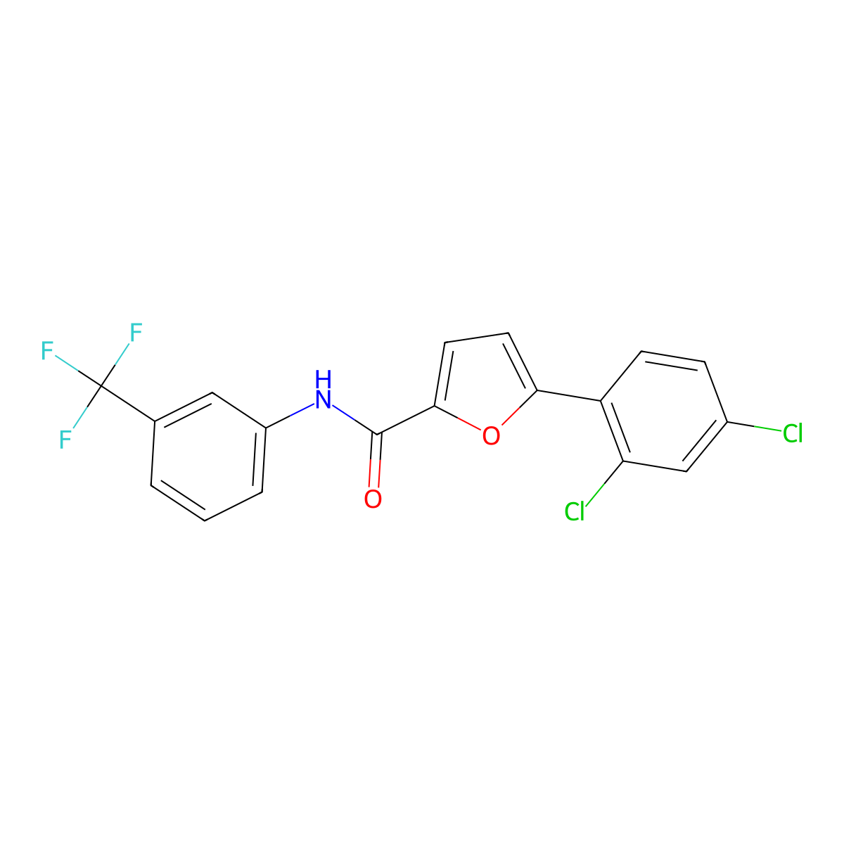 5-(2,4-dichlorophenyl)-N-[3-(trifluoromethyl)phenyl]furan-2-carboxamide molecular structure, CAS 428463-06-3