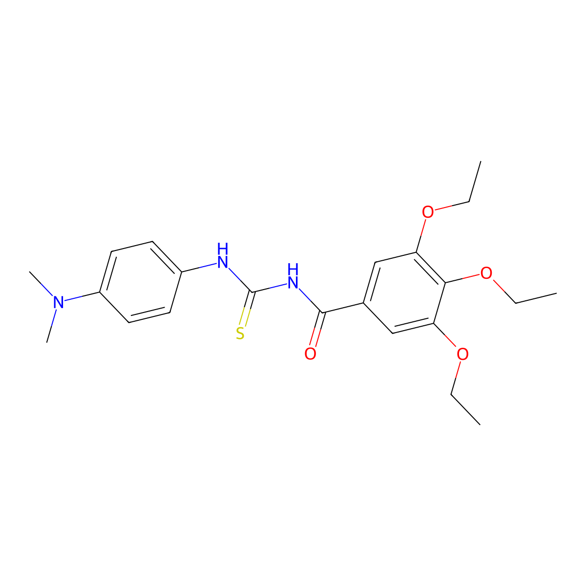 N-{[4-(dimethylamino)phenyl]carbamothioyl}-3,4,5-triethoxybenzamide molecular structure, CAS 428463-12-1