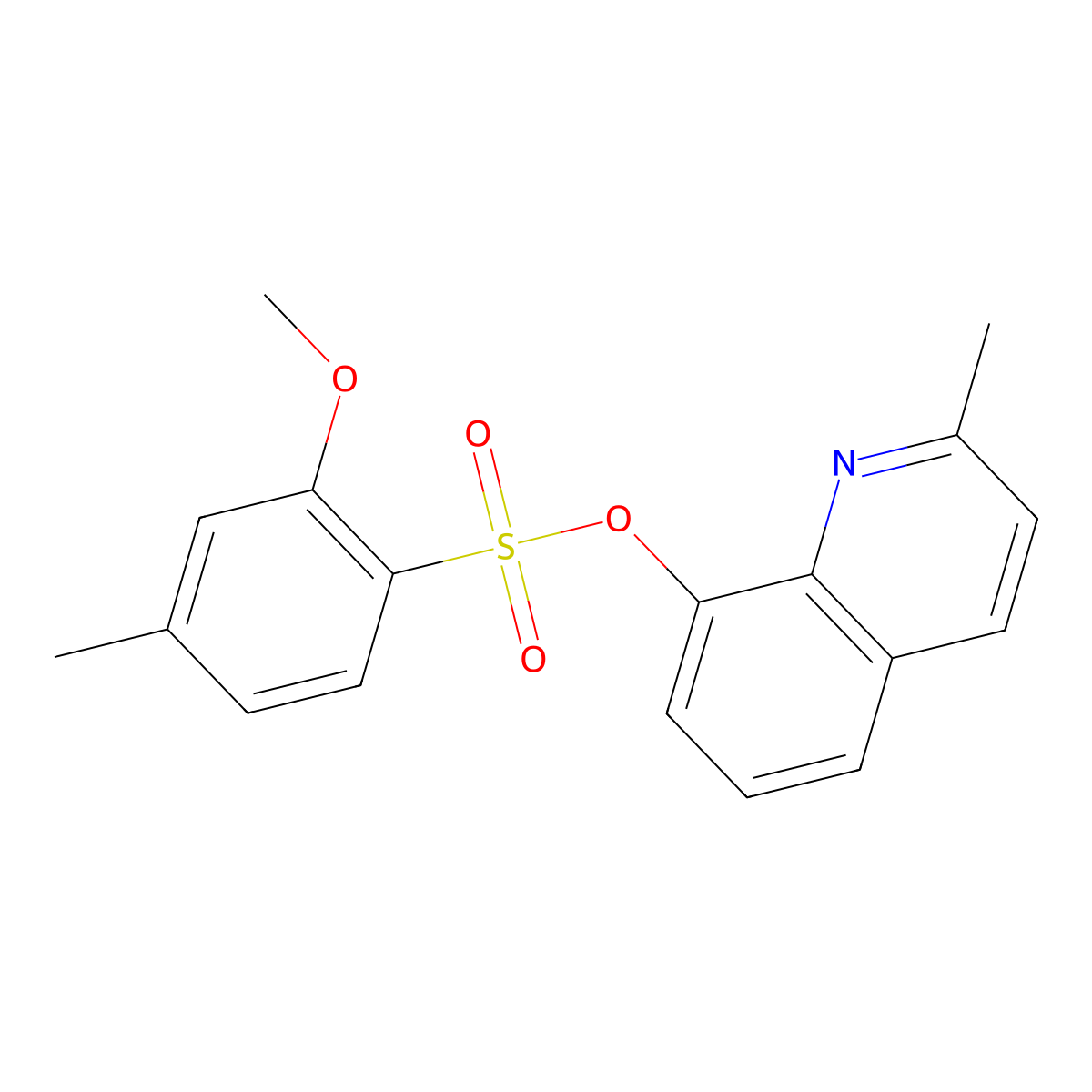 2-Methylquinolin-8-yl 2-methoxy-4-methylbenzenesulfonate molecular structure, CAS 428463-23-4
