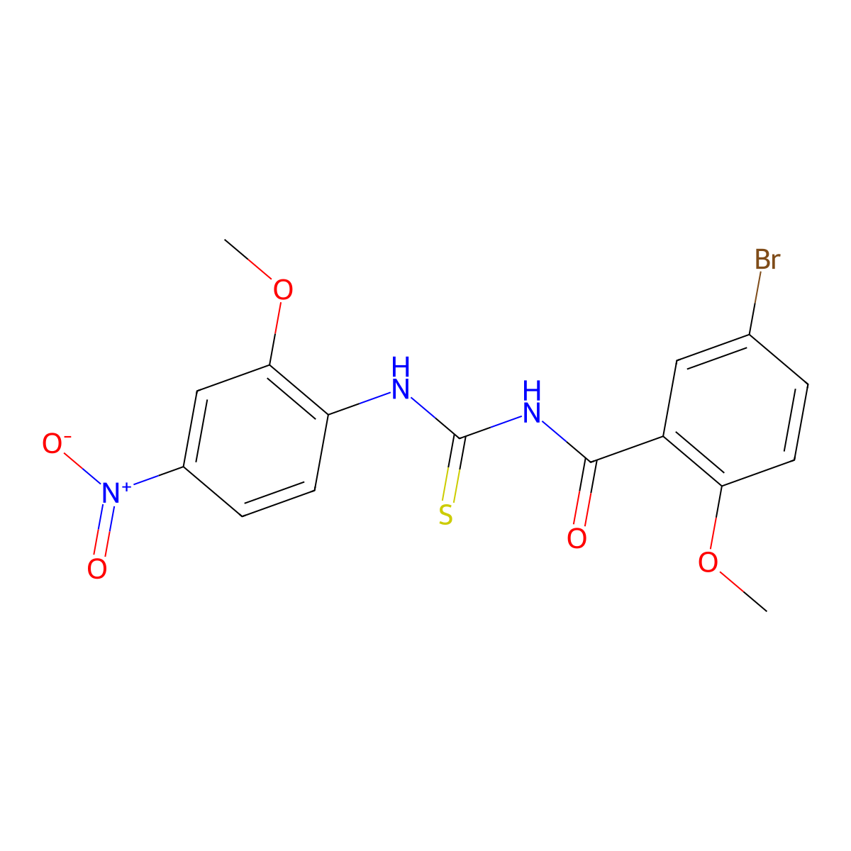 5-bromo-2-methoxy-N-[(2-methoxy-4-nitrophenyl)carbamothioyl]benzamide molecular structure, CAS 428463-28-9