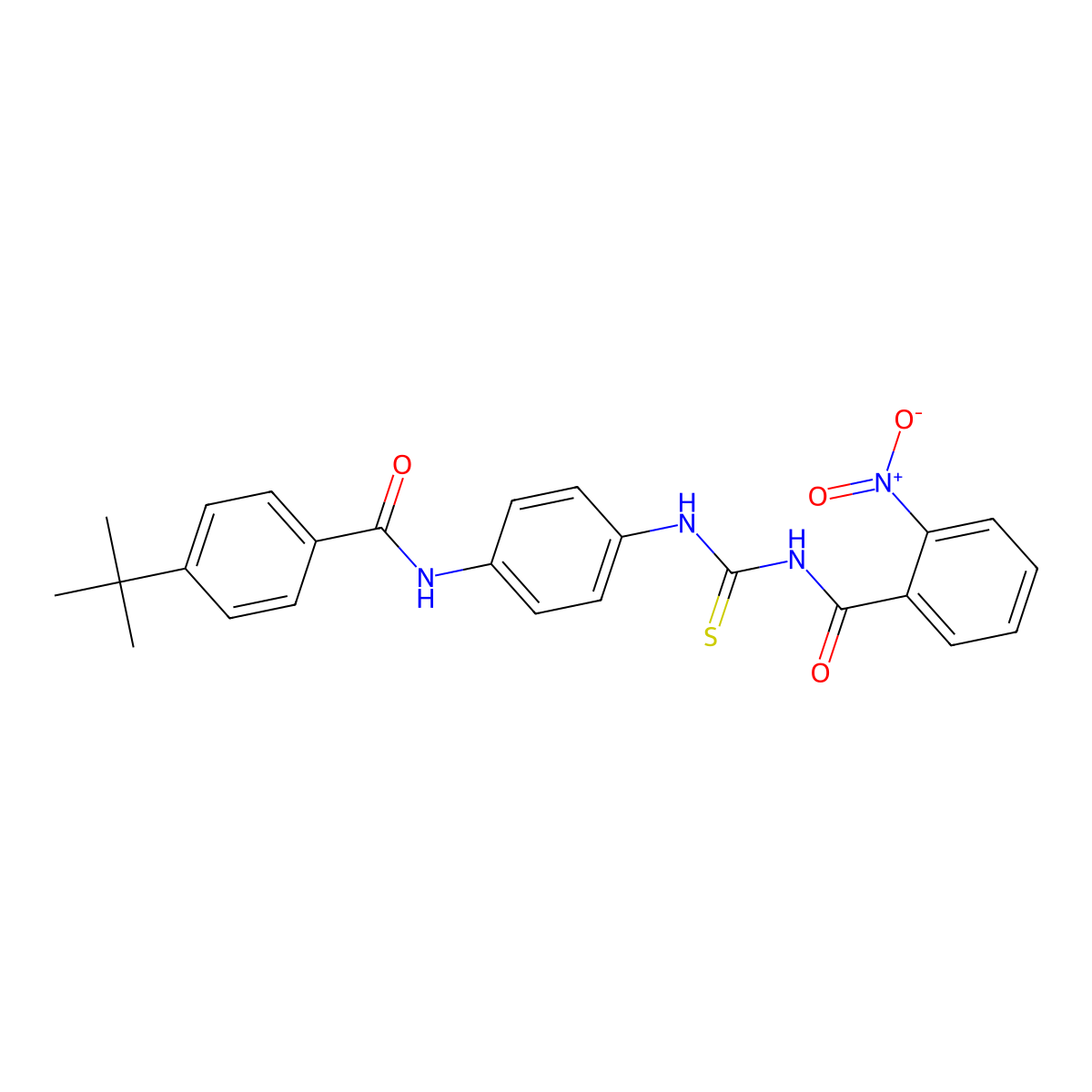 N-[[4-[(4-tert-butylbenzoyl)amino]phenyl]carbamothioyl]-2-nitrobenzamide molecular structure, CAS 428463-44-9