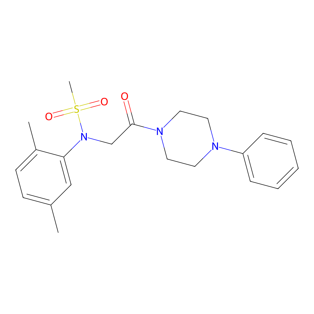 N-(2,5-dimethylphenyl)-N-[2-oxo-2-(4-phenylpiperazin-1-yl)ethyl]methanesulfonamide molecular structure, CAS 428463-48-3