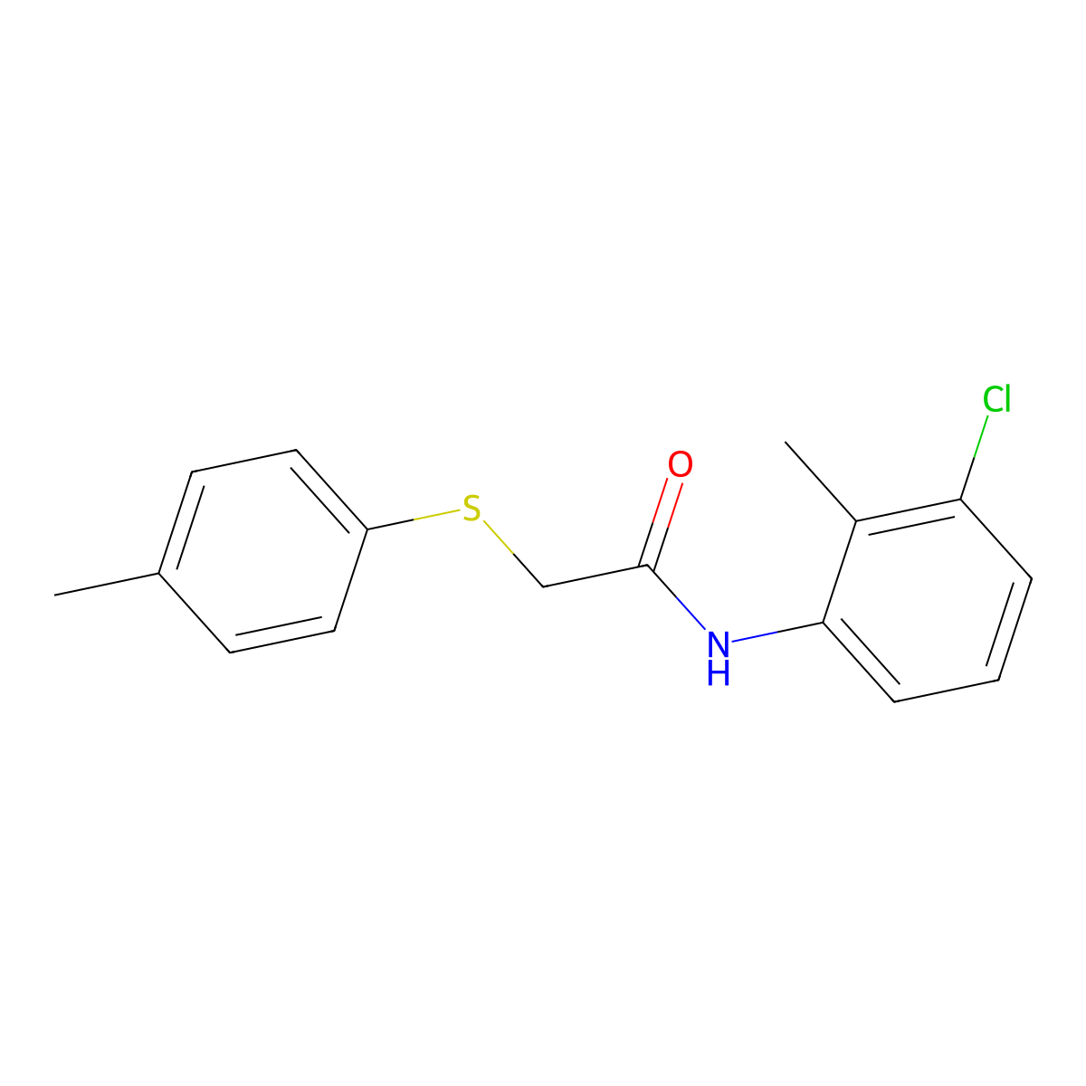 N-(3-chloro-2-methylphenyl)-2-(4-methylphenyl)sulfanylacetamide molecular structure, CAS 428463-51-8
