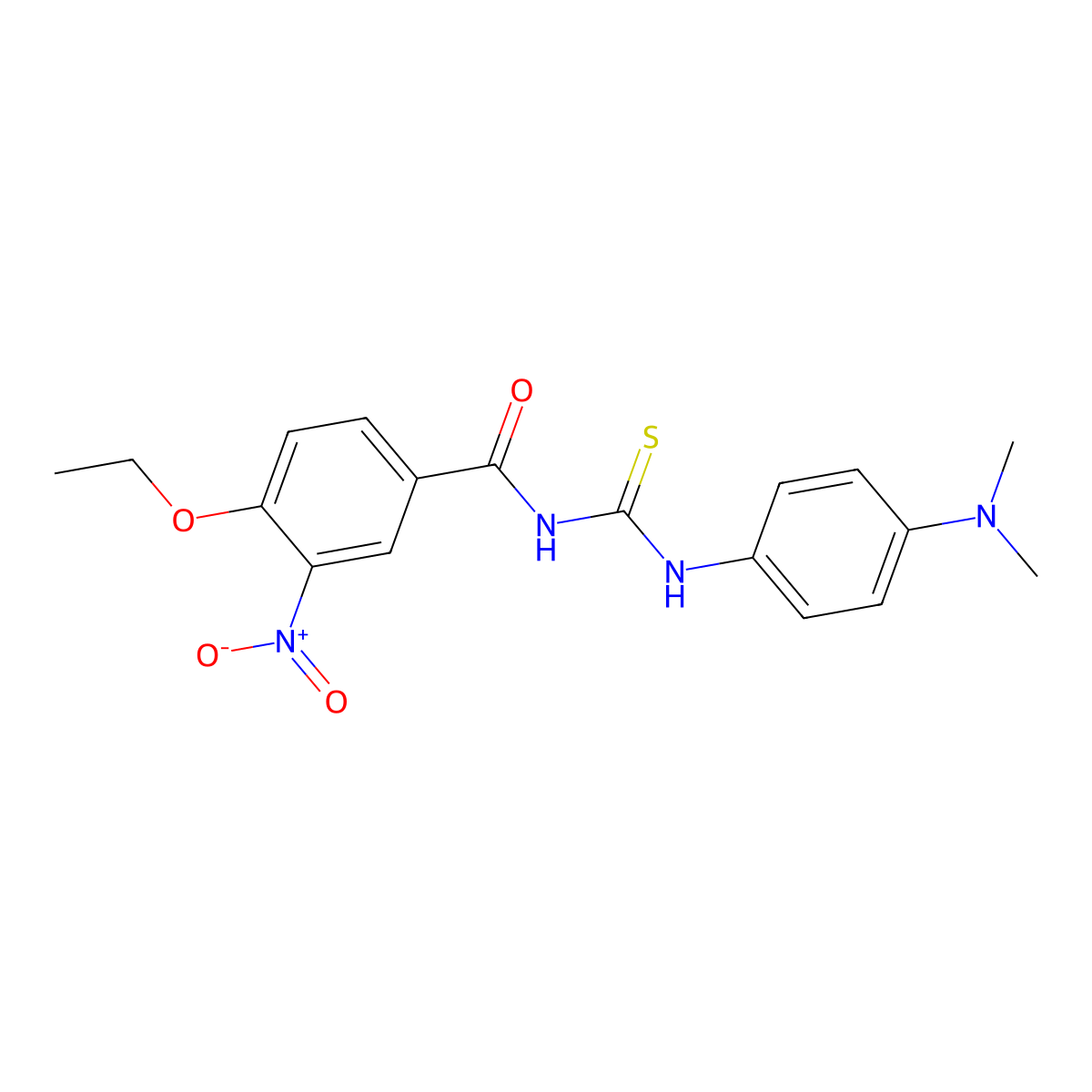 N-{[4-(dimethylamino)phenyl]carbamothioyl}-4-ethoxy-3-nitrobenzamide molecular structure, CAS 428463-67-6