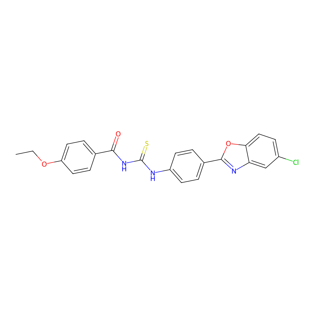 N-[[4-(5-chloro-1,3-benzoxazol-2-yl)phenyl]carbamothioyl]-4-ethoxybenzamide molecular structure, CAS 428463-69-8