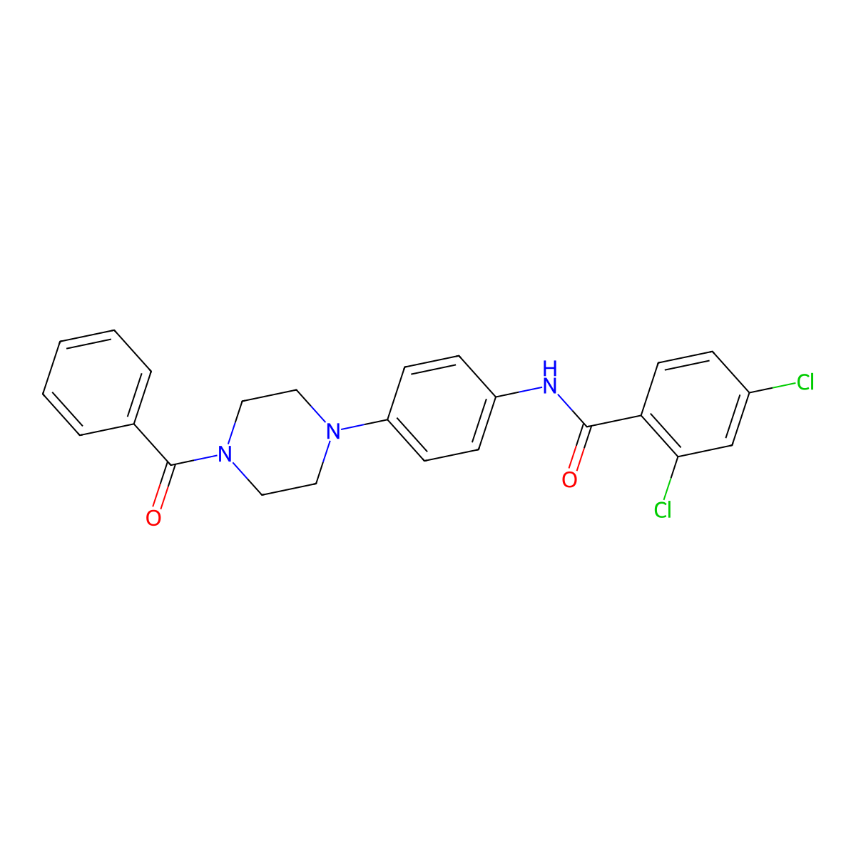 N-[4-(4-benzoylpiperazin-1-yl)phenyl]-2,4-dichlorobenzamide molecular structure, CAS 428463-77-8