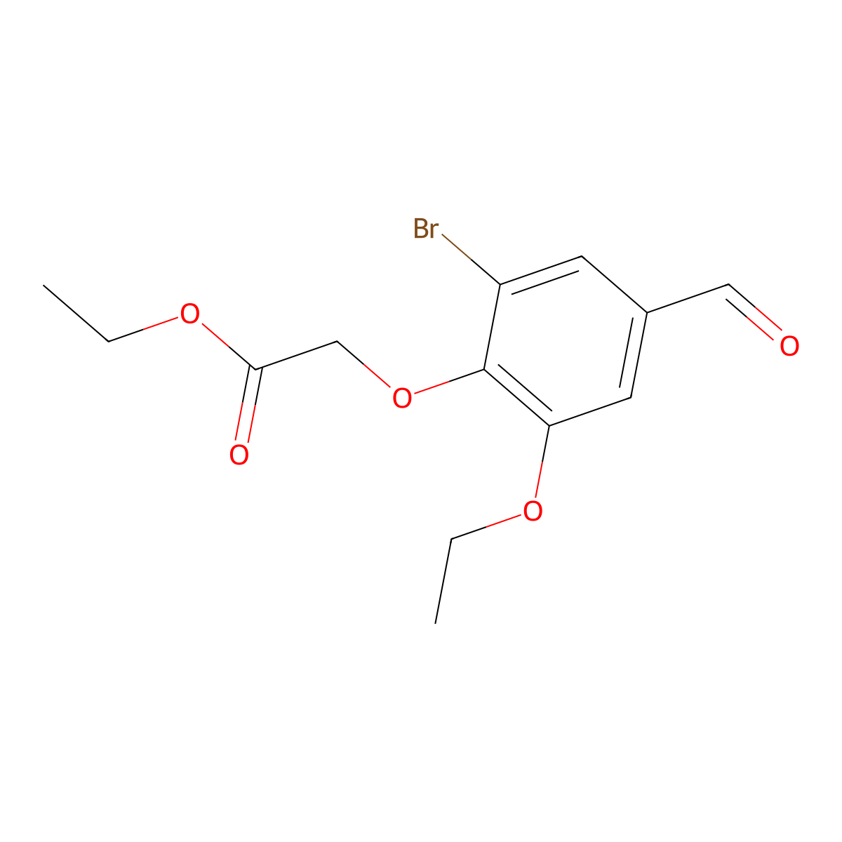 Ethyl (2-bromo-6-ethoxy-4-formylphenoxy)acetate molecular structure, CAS 428463-85-8
