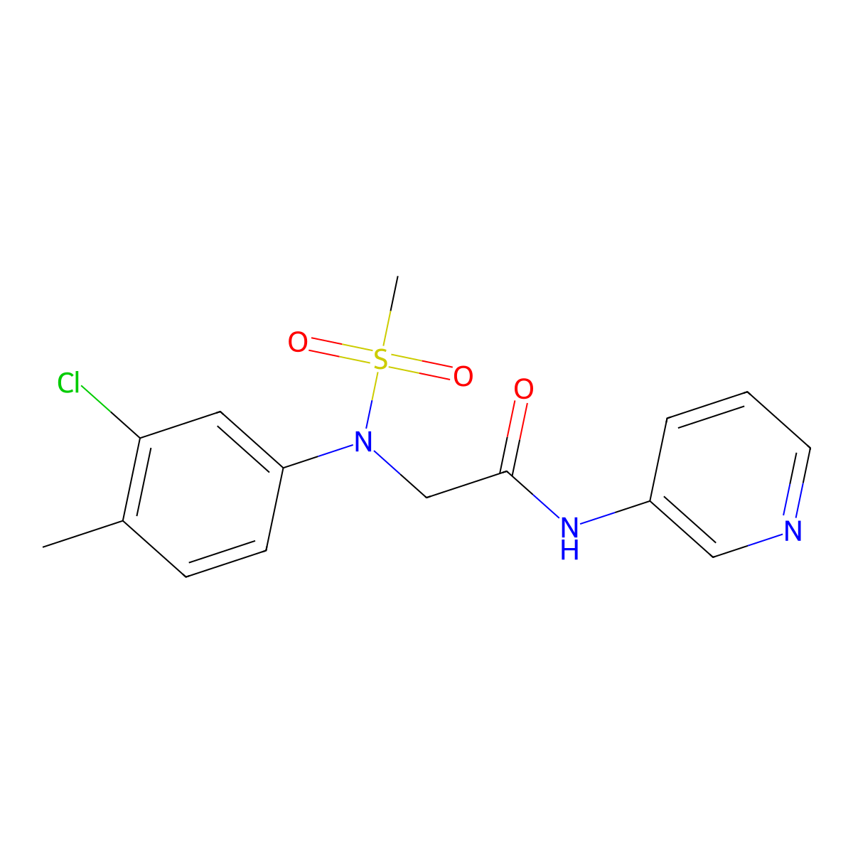 2-[(3-Chloro-4-methylphenyl)(methylsulfonyl)amino]-N-3-pyridinylacetamide molecular structure, CAS 428463-86-9