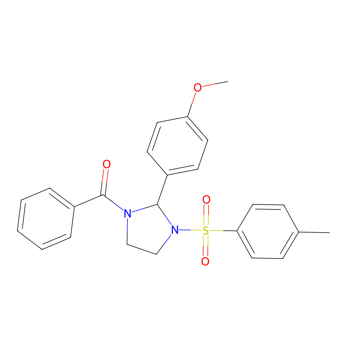 [2-(4-Methoxyphenyl)-3-(4-methylphenyl)sulfonylimidazolidin-1-yl]-phenylmethanone molecular structure, CAS 428464-27-1