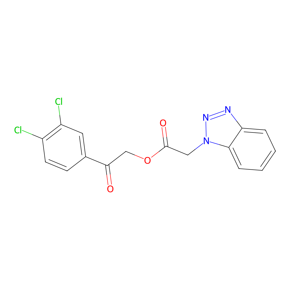 Benzotriazol-1-yl-acetic acid 2-(3,4-dichloro-phenyl)-2-oxo-ethyl ester molecular structure, CAS 428464-35-1