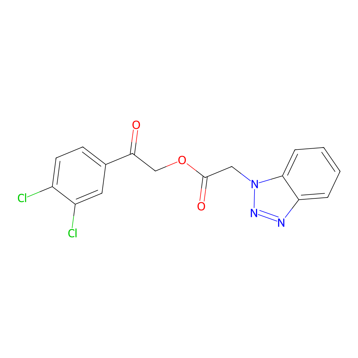 Benzotriazol-1-yl-acetic acid 2-(3,4-dichloro-phenyl)-2-oxo-ethyl ester molecular structure, CAS 428464-35-1