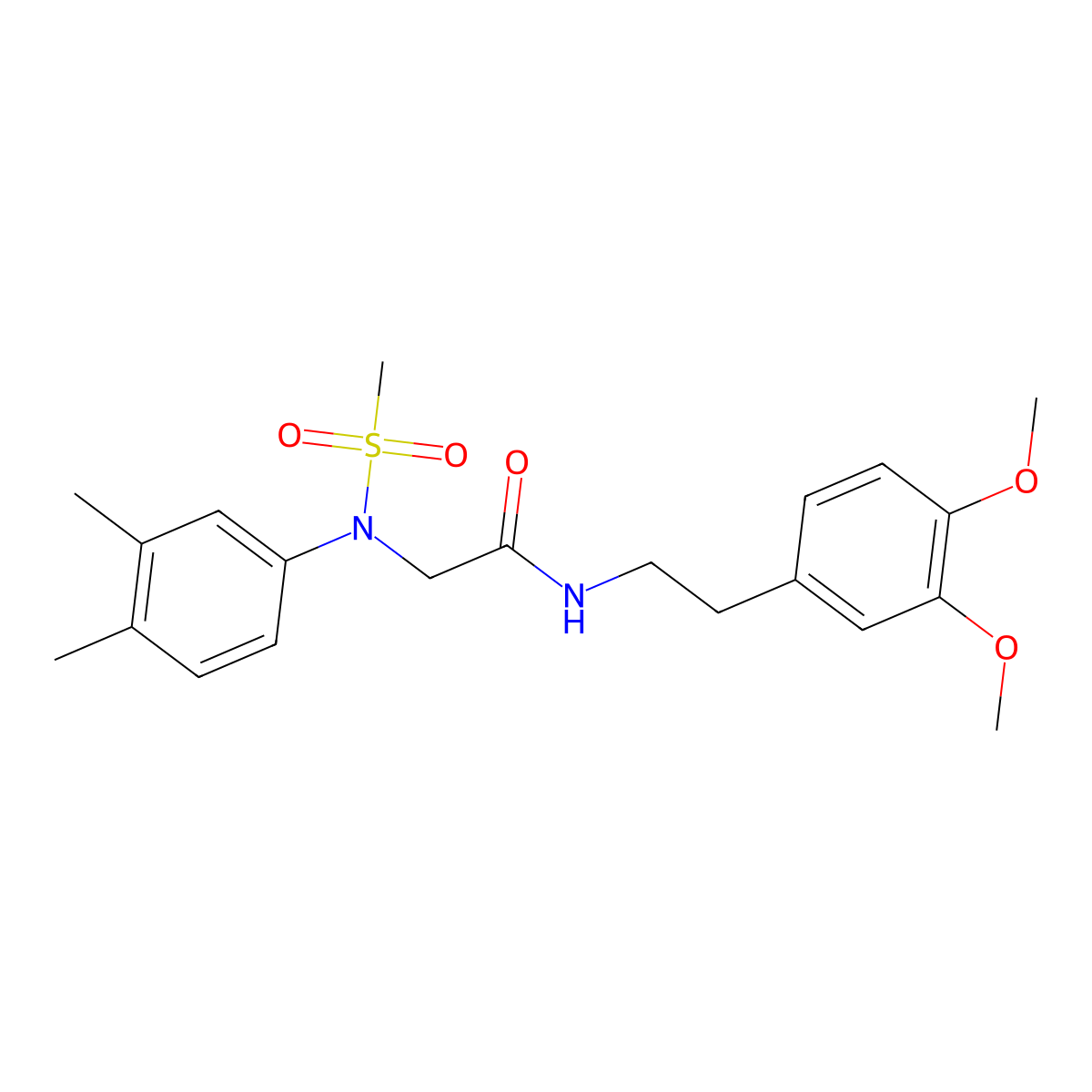 N-[2-(3,4-dimethoxyphenyl)ethyl]-2-(3,4-dimethyl-N-methylsulfonylanilino)acetamide molecular structure, CAS 428464-55-5