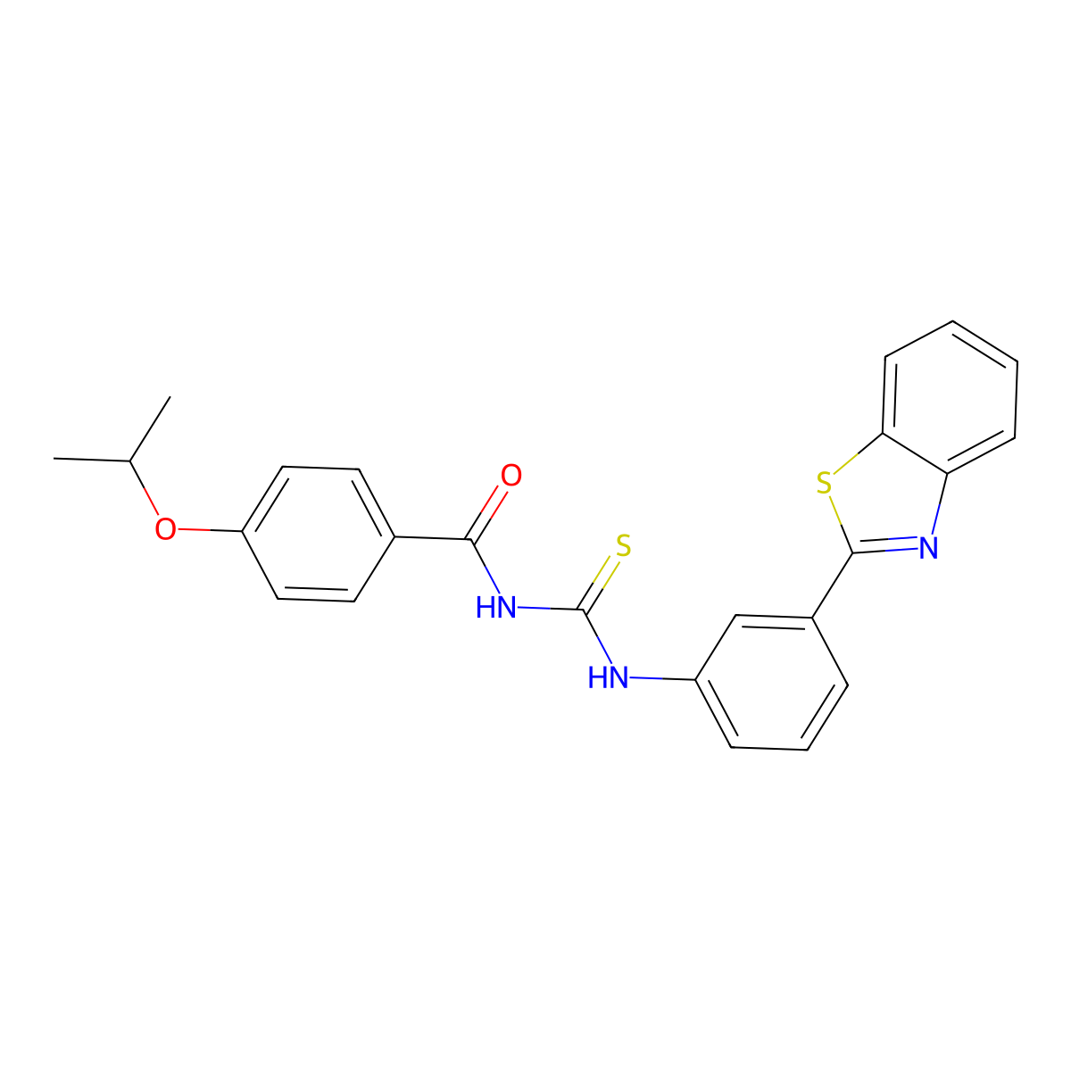 N-[[3-(1,3-benzothiazol-2-yl)phenyl]carbamothioyl]-4-propan-2-yloxybenzamide molecular structure, CAS 428464-66-8
