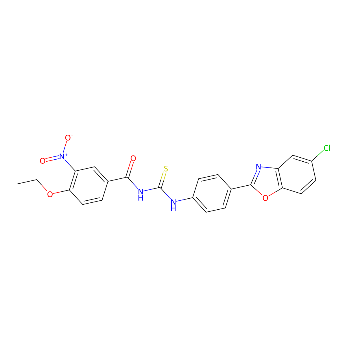 N-[[4-(5-chloro-1,3-benzoxazol-2-yl)phenyl]carbamothioyl]-4-ethoxy-3-nitrobenzamide molecular structure, CAS 428464-79-3