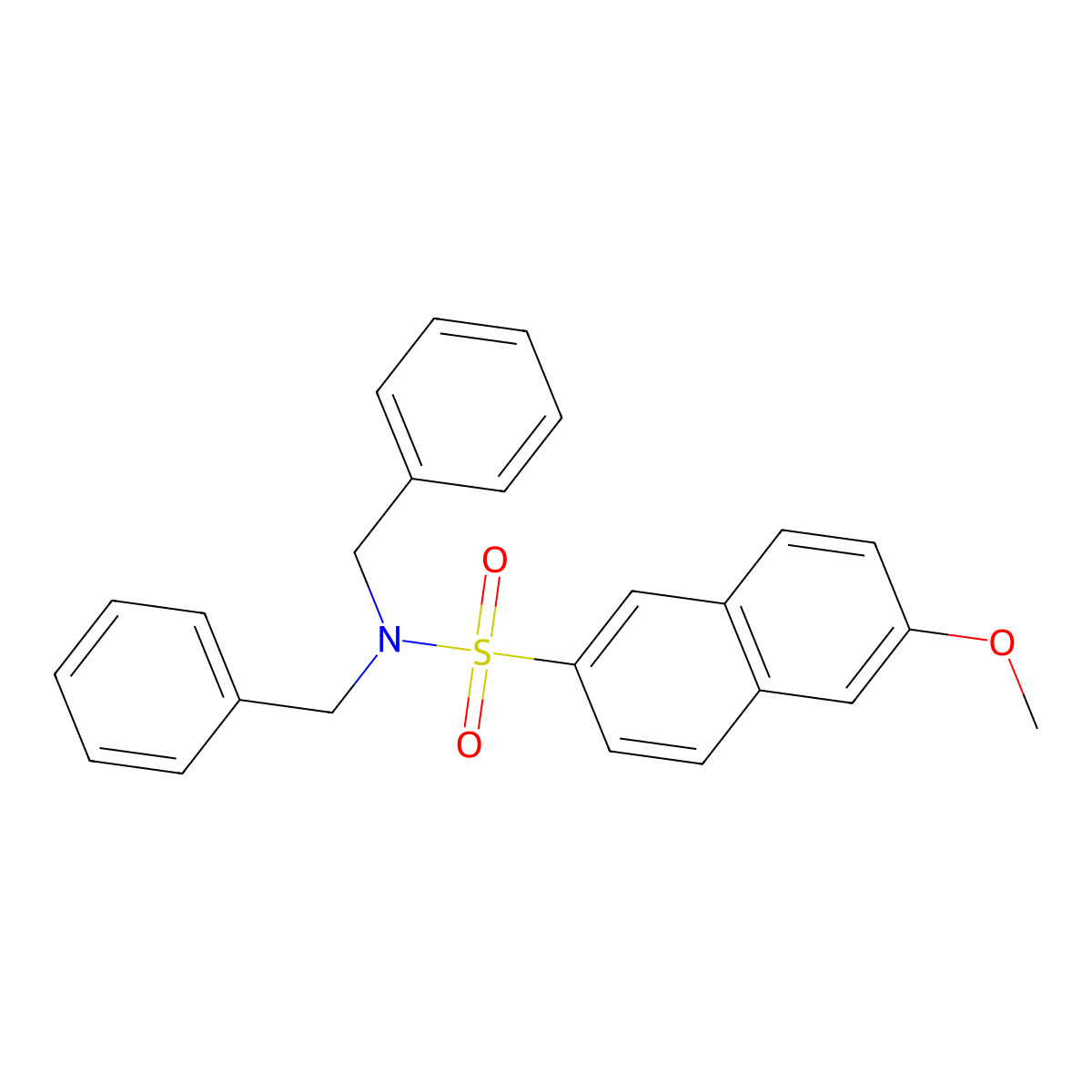 N,N-dibenzyl-6-methoxynaphthalene-2-sulfonamide molecular structure, CAS 428464-85-1