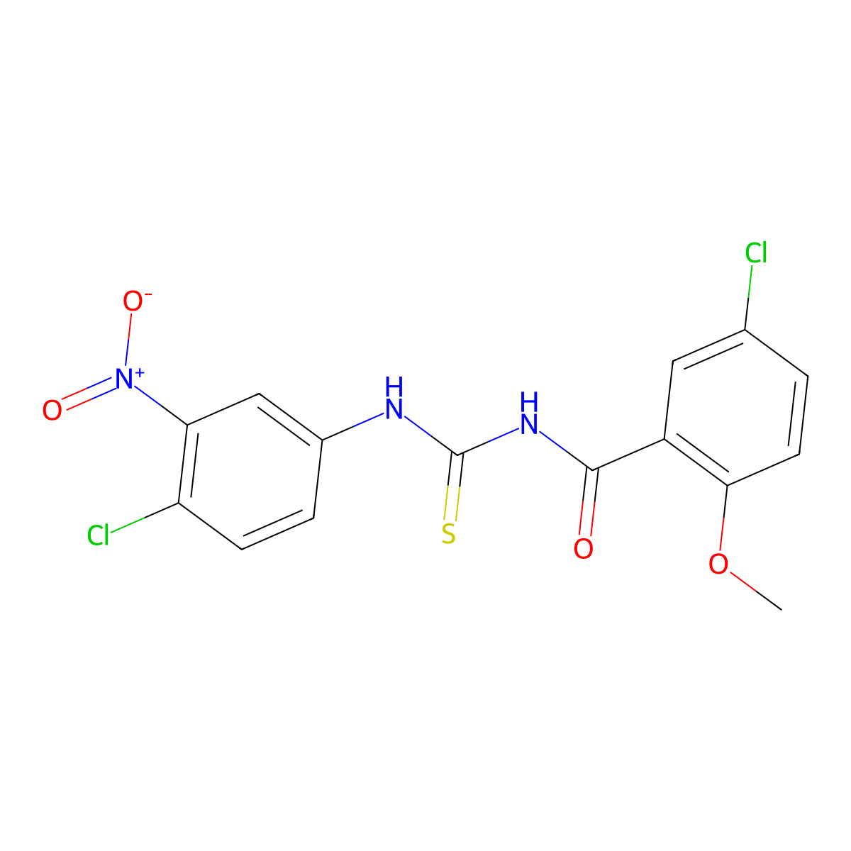 5-chloro-N-[(4-chloro-3-nitrophenyl)carbamothioyl]-2-methoxybenzamide molecular structure, CAS 428464-92-0