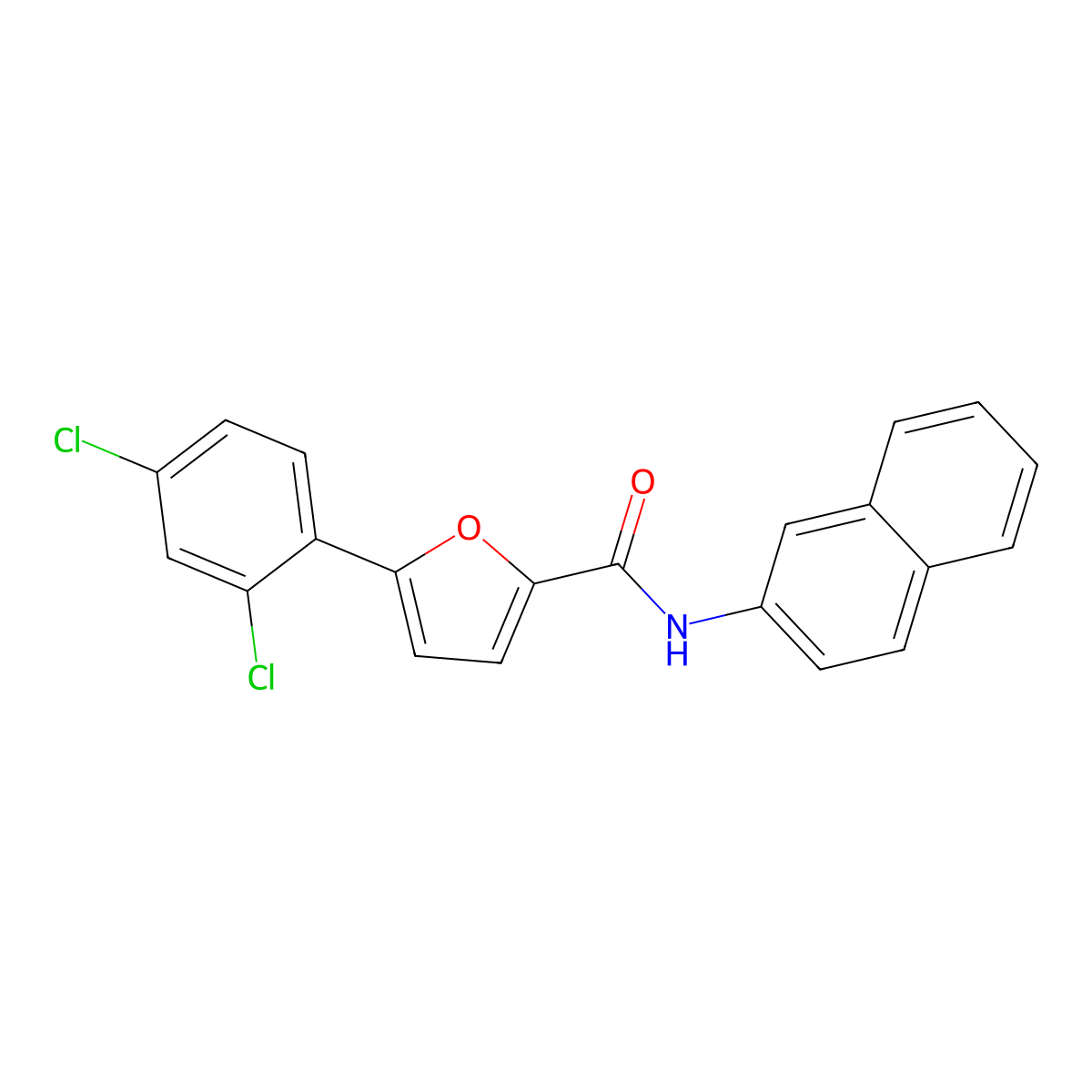 5-(2,4-dichlorophenyl)-N-naphthalen-2-ylfuran-2-carboxamide molecular structure, CAS 428464-98-6