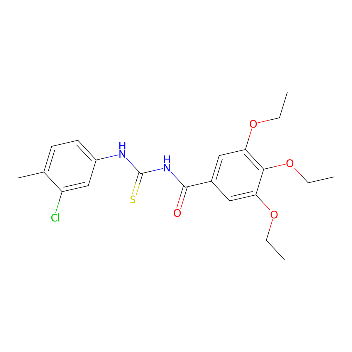 N-[(3-chloro-4-methylphenyl)carbamothioyl]-3,4,5-triethoxybenzamide molecular structure, CAS 428465-02-5