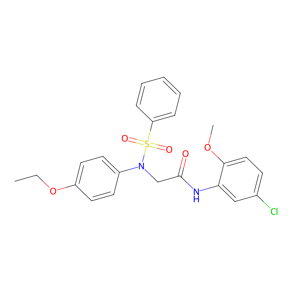 2-[N-(benzenesulfonyl)-4-ethoxyanilino]-N-(5-chloro-2-methoxyphenyl)acetamide molecular structure, CAS 428465-12-7