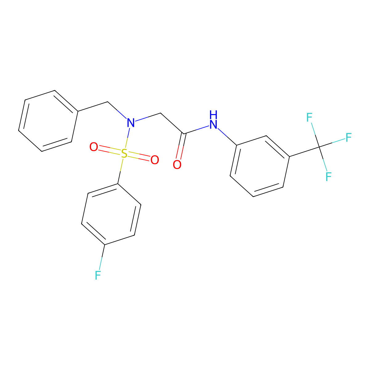 2-[benzyl-(4-fluorophenyl)sulfonylamino]-N-[3-(trifluoromethyl)phenyl]acetamide molecular structure, CAS 428465-17-2